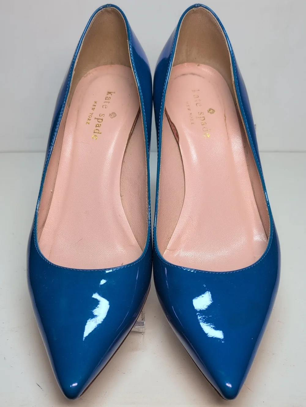 Kate Spade Blue Patent Leather Pointed-Toe Heels woman size 6.5